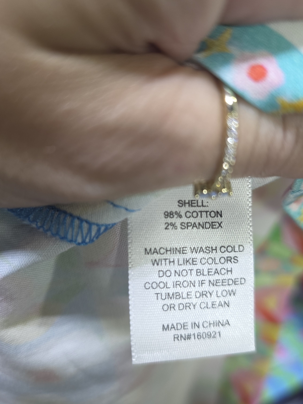 Alden Adair NWT XL Alden Blue & Pink Floral Ruffled-Neck Cap Sleeve Top - Picture 5 of 5